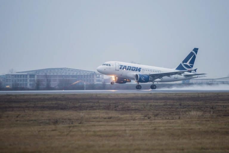 VIDEO Momentul în care bărbatul care s-a mutilat în avionul Tarom a fost pus la pământ