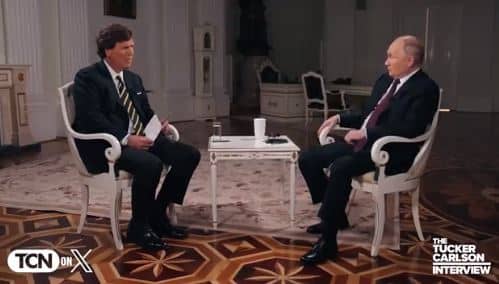 VIDEO Tucker Carlson, interviu cu Vladimir Putin: Liderul de la Kremlin exclude o invazie a Poloniei sau a Letoniei / A discutat cu Bill Clinton despre aderarea Rusiei la NATO / „O înfrângere în Ucraina e imposibilă”
