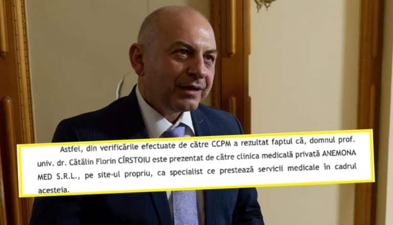 EXCLUSIV – DOCUMENT: „Administrator e socrul. Administrator e mama”, a răspuns Cătălin Cîrstoiu, acuzat de incompatibilitate într-un raport al Corpului de Control al Guvernului, pentru că a fost manager la stat și medic la propria clinică privată / Raportul, băgat la sertar, e publicat de HotNews