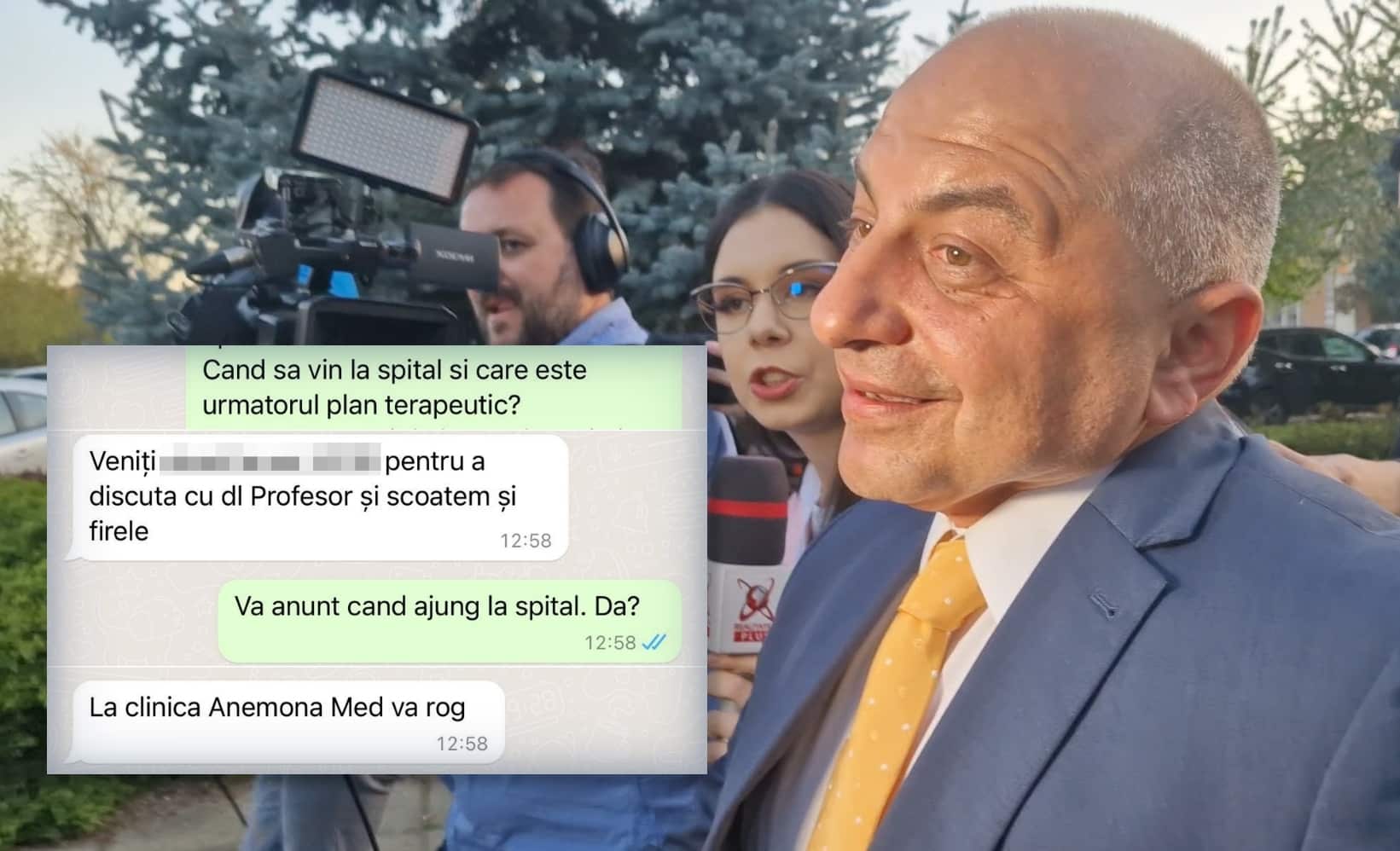 INVESTIGAȚIE Mesajele de WhatsApp prin care pacienții dr. Cătălin Cîrstoiu erau direcționați de la spitalul de stat către clinica privată a familiei