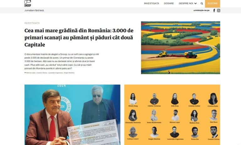 Lansat astăzi, site-ul de investigații Snoop.ro a procesat peste 3.000 de declarații de avere ale primarilor din România. Cât pământ au și cu cât s-au îmbogățit în ultimul mandat